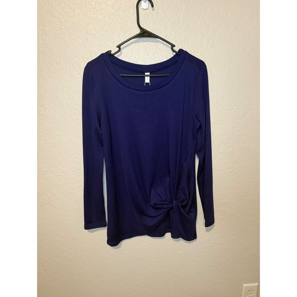Womens Long Sleeve Top w/ Knot Front Detail - Casual Elegant - Picture 1 of 3